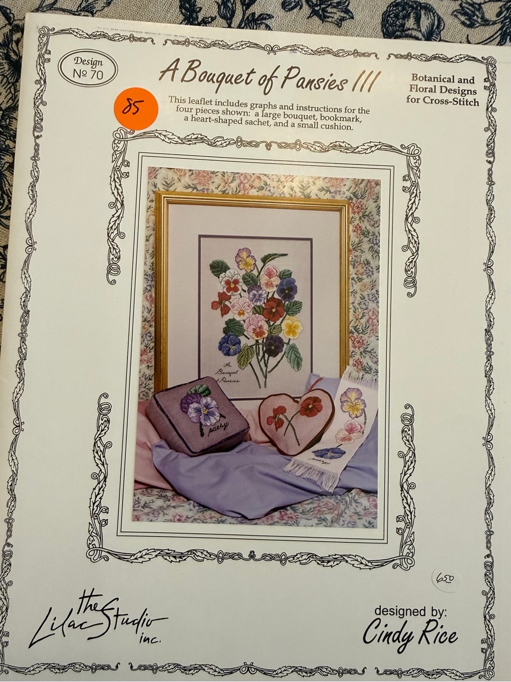 A Bouquet of Pansies 3 the Lilac Studio Cross Stitch Pattern #70 Florals Cottage